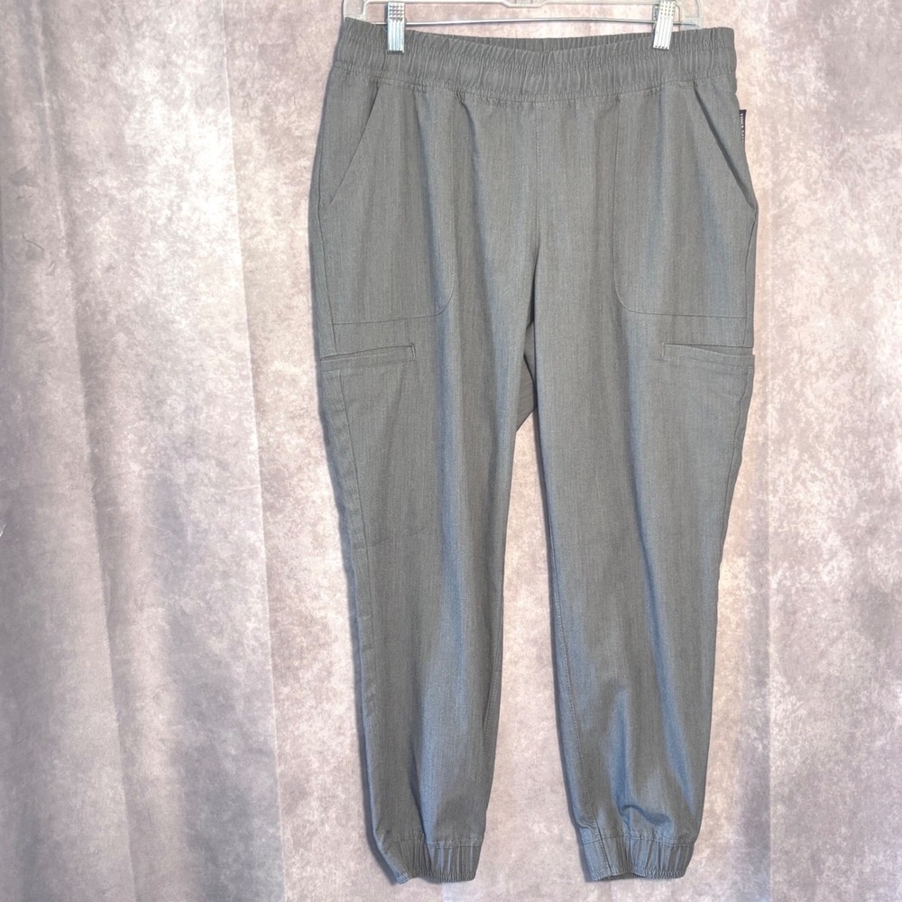 Vince Camuto Jogger Pants 6 Pocket Womens Medium Petite Gray Heathered Athletic